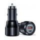 Зарядний пристрій Choetech car USB-A\/USB-C 63W QC3.0\/PD\/PPS black (TC0010-BK)