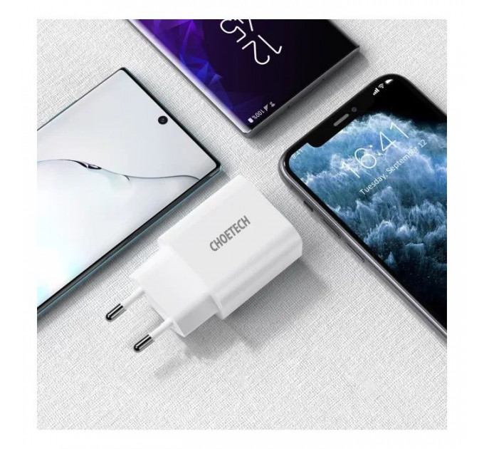 Зарядний пристрій Choetech USB-С 20W PD\/QC (Q5004-EU-WH)