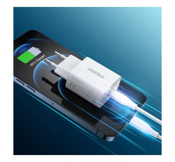 Зарядний пристрій Choetech USB-С 20W PD\/QC (Q5004-EU-WH)