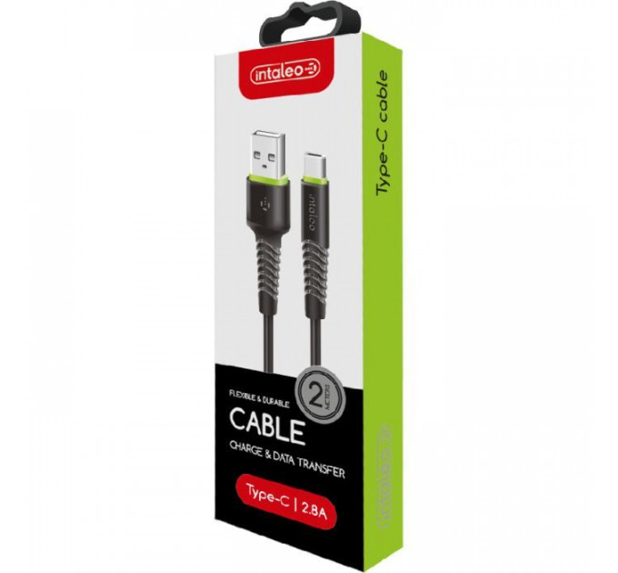 Дата кабель USB 2.0 AM to USB-C 2.0m CBFLEXT2 Black Intaleo (1283126521423)