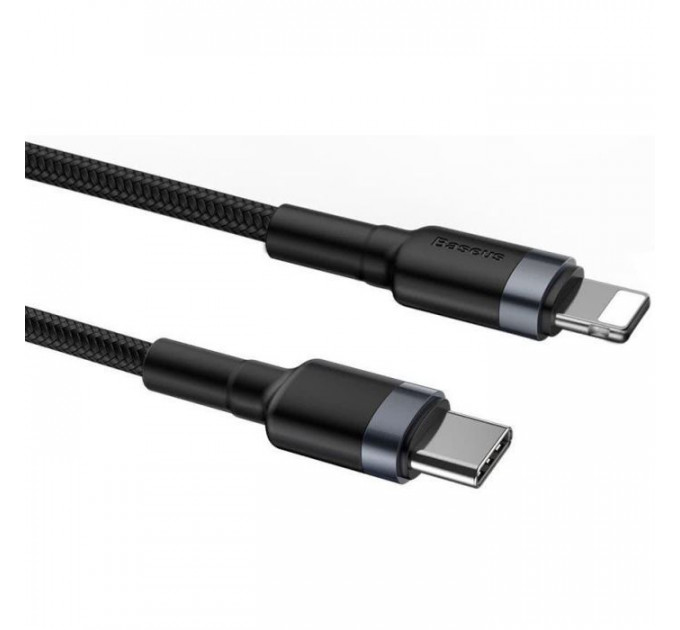 Дата кабель USB-C to Lightning 1.0m 18W 2.1A Cafule Black-Grey Baseus (CATLKLF-G1)