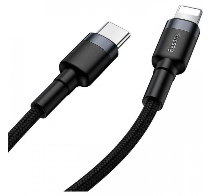 Дата кабель USB-C to Lightning 1.0m 18W 2.1A Cafule Black-Grey Baseus (CATLKLF-G1)