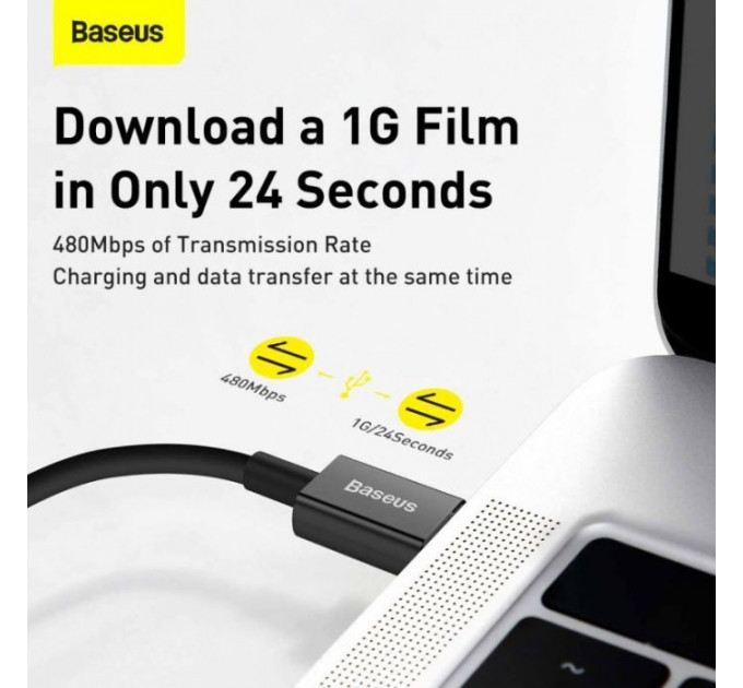 Дата кабель USB-C to Lightning 1.0m 20W Superior Series Black Baseus (CATLYS-A01)