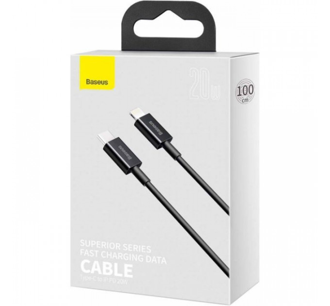Дата кабель USB-C to Lightning 1.0m 20W Superior Series Black Baseus (CATLYS-A01)