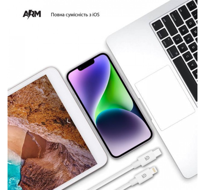 Дата кабель USB-C to Lightning 1.2m AMQGJ2L white Armorstandart (ARM64296)