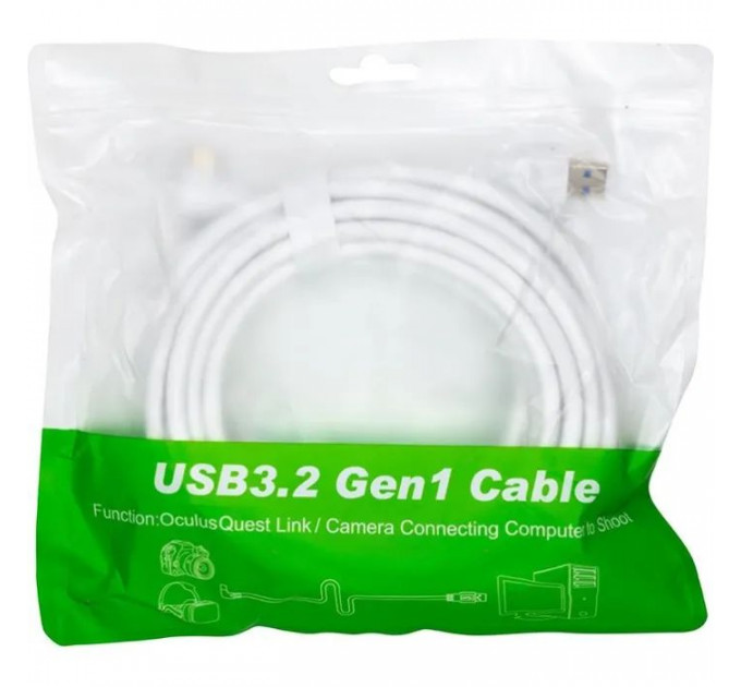 Дата кабель USB 3.2 Gen1 AM to USB-C 5.0m for VR Oculus Quest 2 PowerPlant (CA913244)