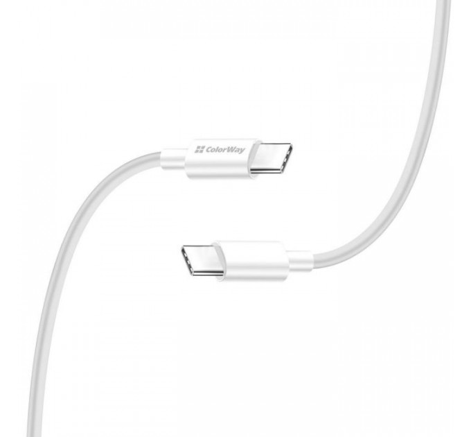 Дата кабель USB-C to USB-C 1.0m 5A 100W white ColorWay (CW-CBPDCC058-WT)