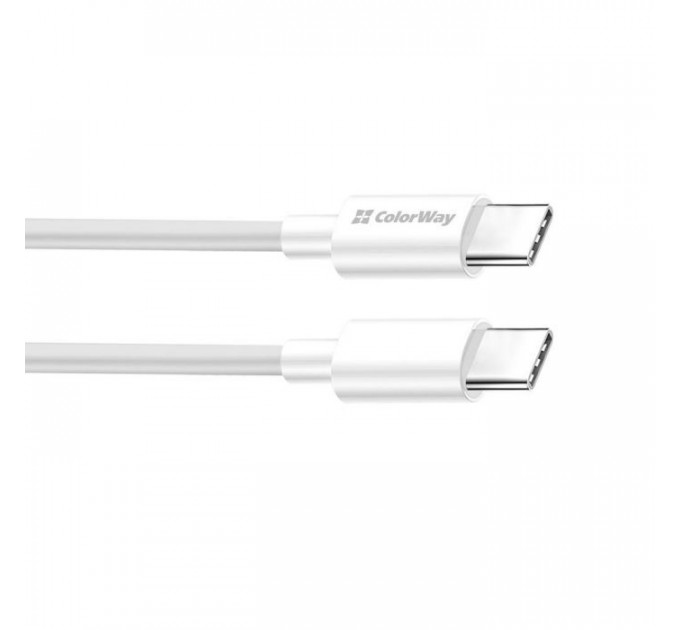 Дата кабель USB-C to USB-C 1.0m 5A 100W white ColorWay (CW-CBPDCC058-WT)