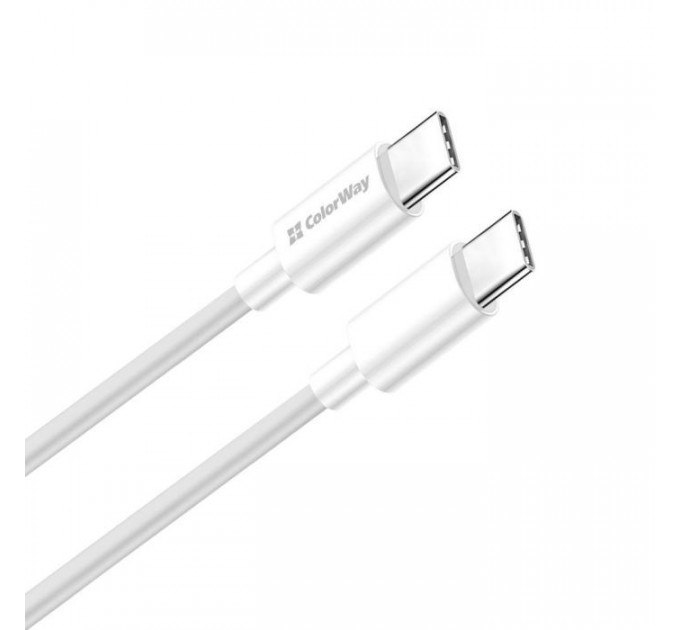 Дата кабель USB-C to USB-C 1.0m 3A 60W white ColorWay (CW-CBPDCC055-WT)