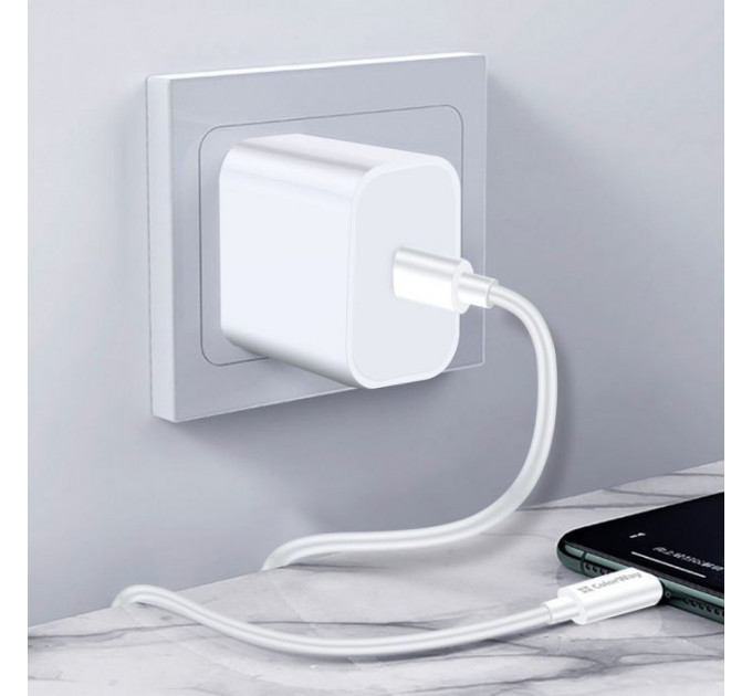 Дата кабель USB-C to USB-C 1.0m 3A 60W white ColorWay (CW-CBPDCC055-WT)