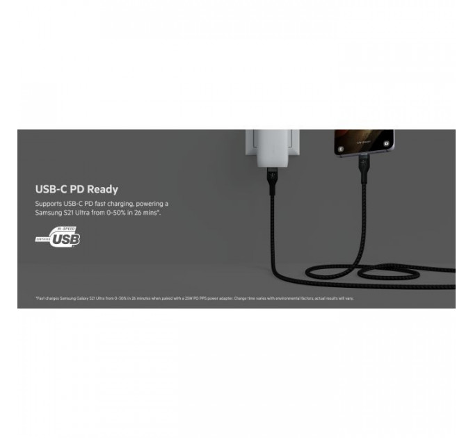 Дата кабель USB-C to USB-C 1.0m Belkin (CAB011BT1MBK)
