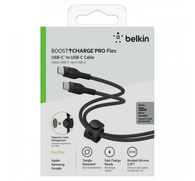 Дата кабель USB-C to USB-C 1.0m Belkin (CAB011BT1MBK)
