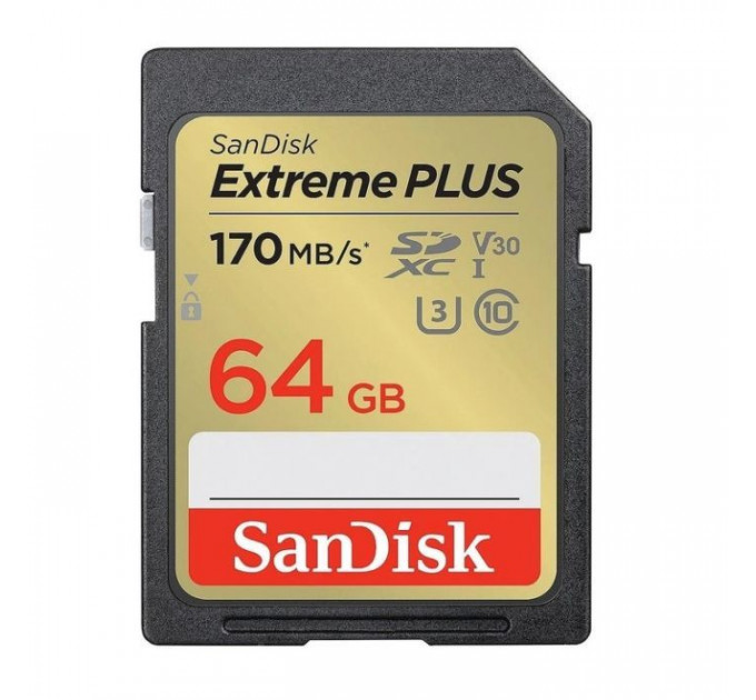 Карта памяти SanDisk 64GB SD class 10 UHS-I Extreme PLUS (SDSDXW2-064G-GNCIN)