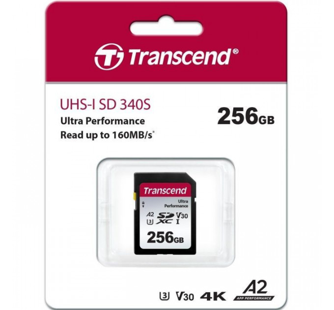 Карта пам/'яті Transcend 256GB SD class 10 UHS-I U3 4K (TS256GSDC340S)