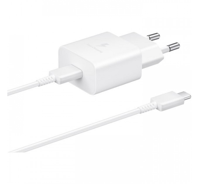 Зарядное устройство для Samsung USB-С 15W White + Cable USB-C 1m (EP-T1510XWEGEU) Зарядное устройство для Samsung USB-С 15W White + Cable USB-C 1m (EP-T1510XWEGEU)