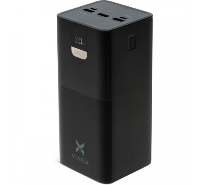 Батарея универсальная Vinga 50000 mAh 22.5W Display Black (VPBB5022)