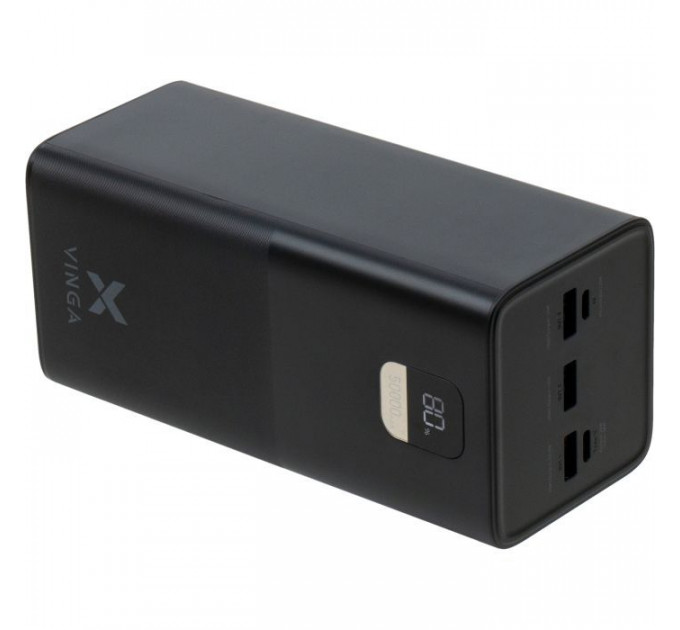 Батарея универсальная Vinga 50000 mAh 22.5W Display Black (VPBB5022)