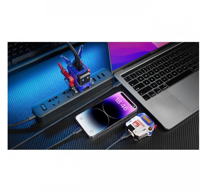 Зарядний пристрій GravaStar Alpha65 65Вт 2XUSB-C\/USB-A War-Damaged Blue (GRAVASTARA65_OPP_EUK)