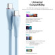 Дата кабель USB-C to USB-C 1.0m USB2.0 100W (20V\/5A) Light Blue Silicone VENTION (TAWSF)