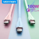 Дата кабель USB-C to USB-C 1.0m USB2.0 100W (20V\/5A) Light Blue Silicone VENTION (TAWSF)