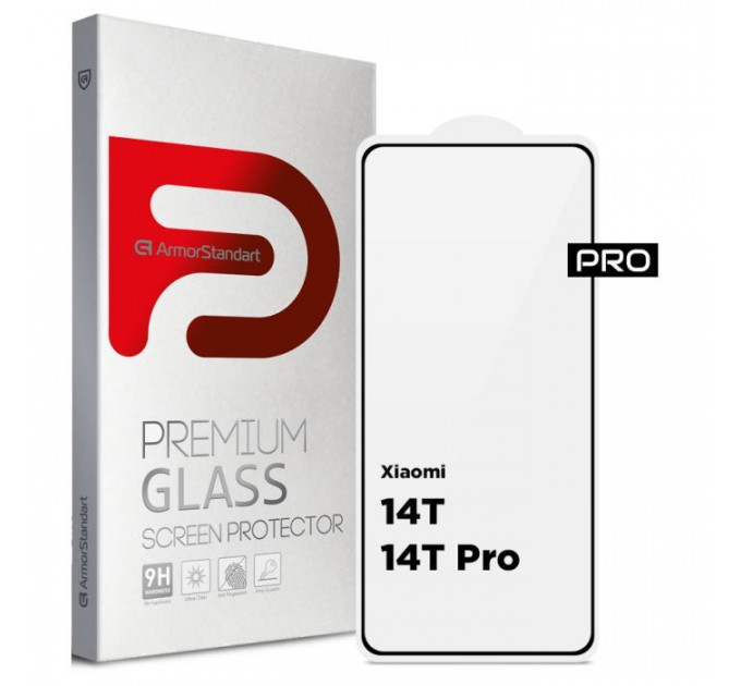 Скло захисне Armorstandart Pro Xiaomi 14T \/ 14T Pro Black (ARM79330)