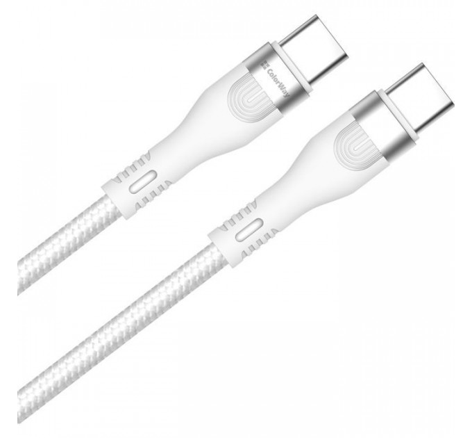Дата кабеля USB-C to USB-C 1.0m (PD Fast Charging 240W) 5А white ColorWay (CW-CBPDCC065-WT) Дата кабеля USB-C to USB-C 1.0m (PD Fast Charging 240W) 5А white ColorWay (CW-CBPDCC065-WT)