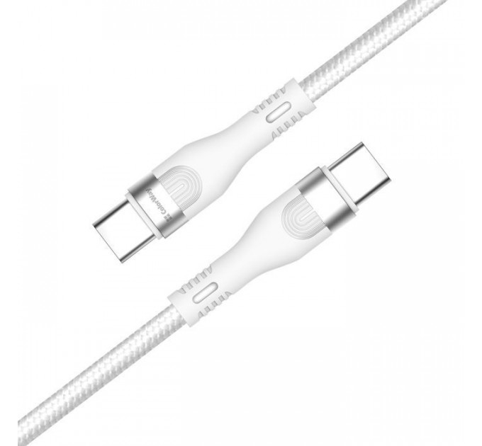 Дата кабеля USB-C to USB-C 1.0m (PD Fast Charging 240W) 5А white ColorWay (CW-CBPDCC065-WT)