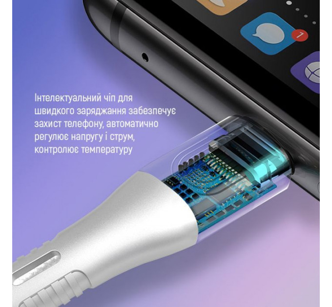 Дата кабеля USB-C to USB-C 1.0m (PD Fast Charging 240W) 5А white ColorWay (CW-CBPDCC065-WT)