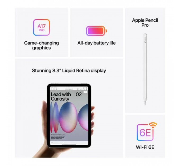 Планшет Apple iPad mini 2024 Wi-Fi 128GB Space Grey (MXN63NF\/A)