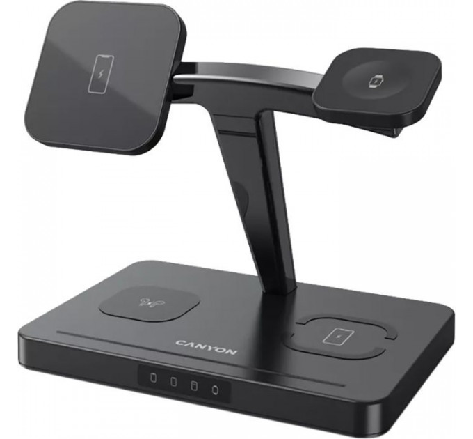 Зарядний пристрій Canyon wireless charger WS-404 15W 4in1 Black (CNS-WCS404) Зарядний пристрій Canyon wireless charger WS-404 15W 4in1 Black (CNS-WCS404)