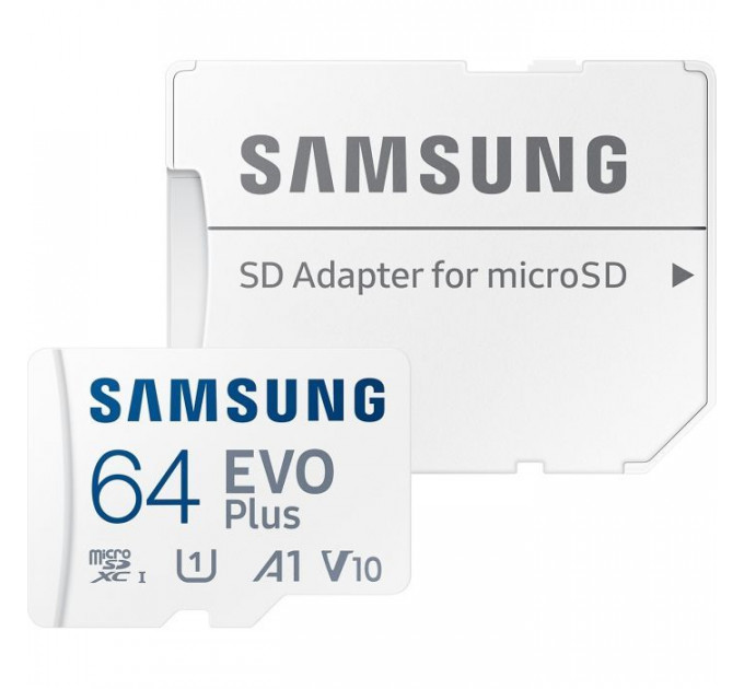 Карта пам/'яті Samsung 64GB microSD class 10 UHS-I U3 V30 A1 EVO Plus (MB-MC64SA\/EU) Карта пам/'яті Samsung 64GB microSD class 10 UHS-I U3 V30 A1 EVO Plus (MB-MC64SA\/EU)