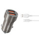 Зарядний пристрій XO CC48 2.4A\/2 USB + microUSB Grey (XO-CC48m-GR)