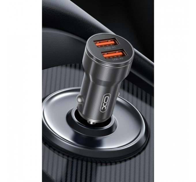 Зарядний пристрій XO CC48 2.4A\/2 USB + microUSB Grey (XO-CC48m-GR)