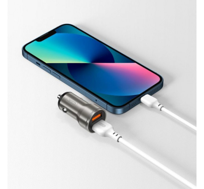 Зарядний пристрій XO CC48 2.4A\/2 USB + microUSB Grey (XO-CC48m-GR)