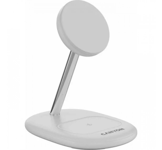 Зарядное устройство Canyon Wireless Charger WCS-205 15W Qi2 2in1 w/o adapter White (CNS-WCS205WW\/A)