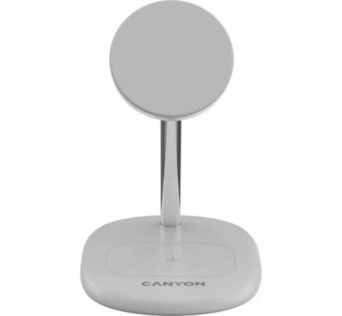 Зарядное устройство Canyon Wireless Charger WCS-205 15W Qi2 2in1 w/o adapter White (CNS-WCS205WW\/A)