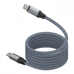 Дата кабель USB-C to USB-C 1.2m Promate (springy.grey)