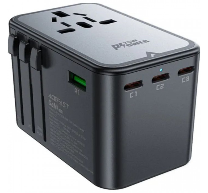 Зарядний пристрій Acefast 5xUSB 75W (3xUSB-C + 2xUSB-A) Gan Z1 Fast Charger (6974316282495)