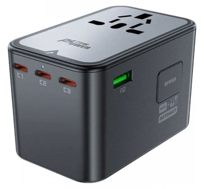 Зарядний пристрій Acefast 5xUSB 75W (3xUSB-C + 2xUSB-A) Gan Z1 Fast Charger (6974316282495)