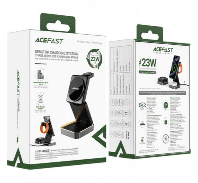 Зарядний пристрій Acefast Wireless QI 3in1 15W E20 (6974316283478)