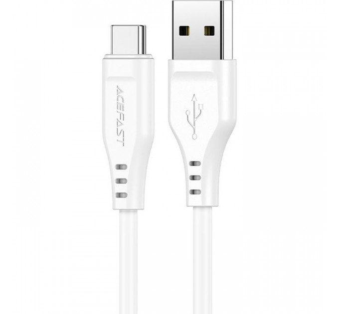 Дата кабель USB 2.0 AM to USB-C 1.2m 3.0A TPE White Acefast (6974316280873)