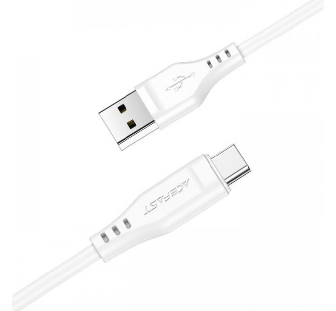 Дата кабель USB 2.0 AM to USB-C 1.2m 3.0A TPE White Acefast (6974316280873)