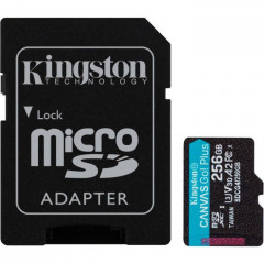 Карта пам/'яті Kingston 256GB microSDXC сlass 10 UHS-I U3 V30 A2 Canvas Go Plus G4 (SDCG4\/256GB)