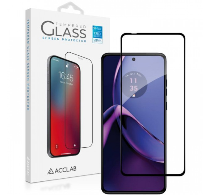 Стекло защитное ACCLAB Full Glue Moto G84 Black (1283126582332)