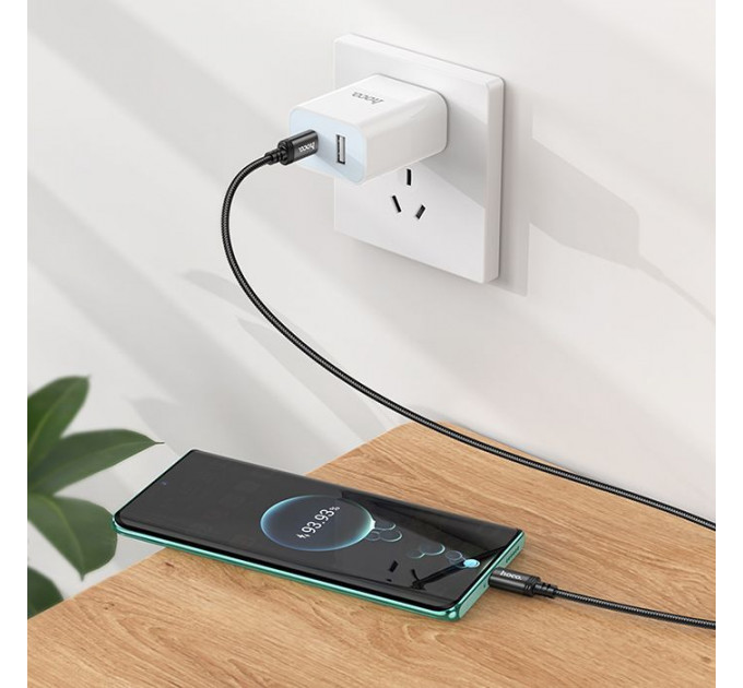 Дата кабель USB-C to USB-C 1.0m Wind 60W X89 black HOCO (6931474784384)