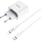 Зарядний пристрій HOCO C76A Plus Speed Source USB-C PD20W + cable USB-C to Lightning White (6931474746924)