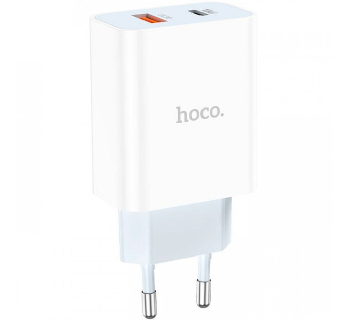 Зарядное устройство HOCO C97A 1xUSB-C PD20W + 1xUSB QC3.0 White (6931474766076)