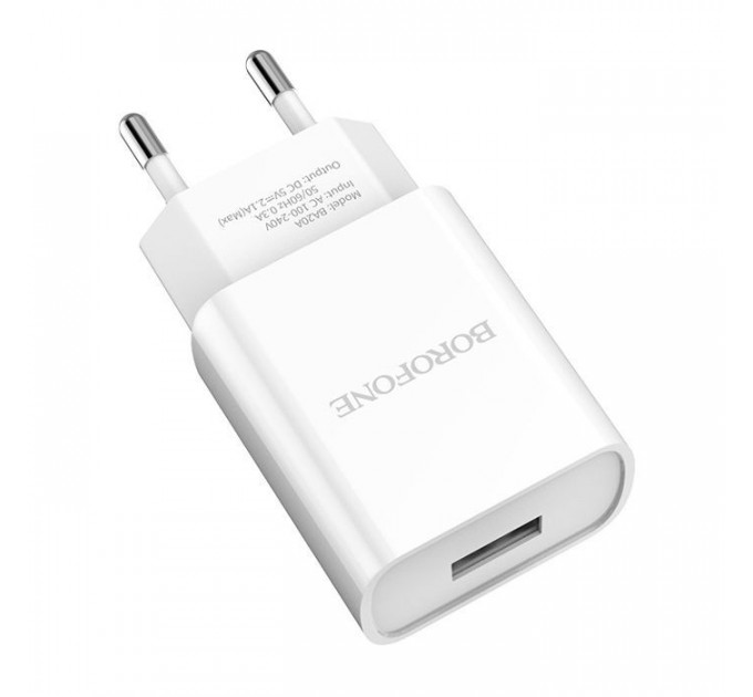 Зарядний пристрій BOROFONE BA20A Sharp USB 10.5W White (6931474700681)