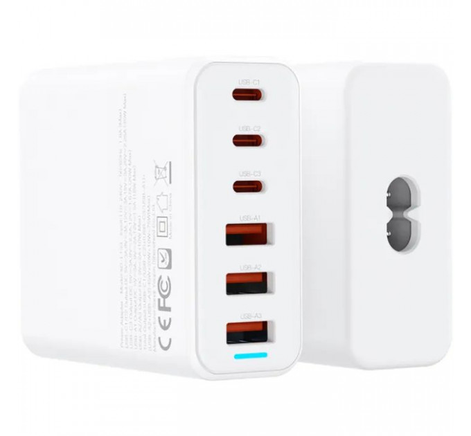 Зарядний пристрій XO L133 3xUSB-A + 3xUSB-C 75W White (L133.white)