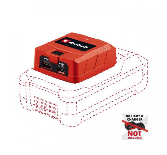 Зарядний пристрій Einhell USB акумуляторний TC-CP 18 Li USB A\/C - Solo, PXC, 18В, Type-A\/Type-C, 2A (4514148)